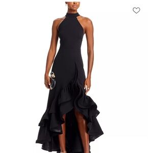 Aqua Black High-Low Racerback Dress